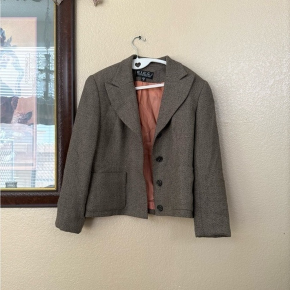 Vintage Bicci Florine Watcher 100% Wool Blazer Size 8